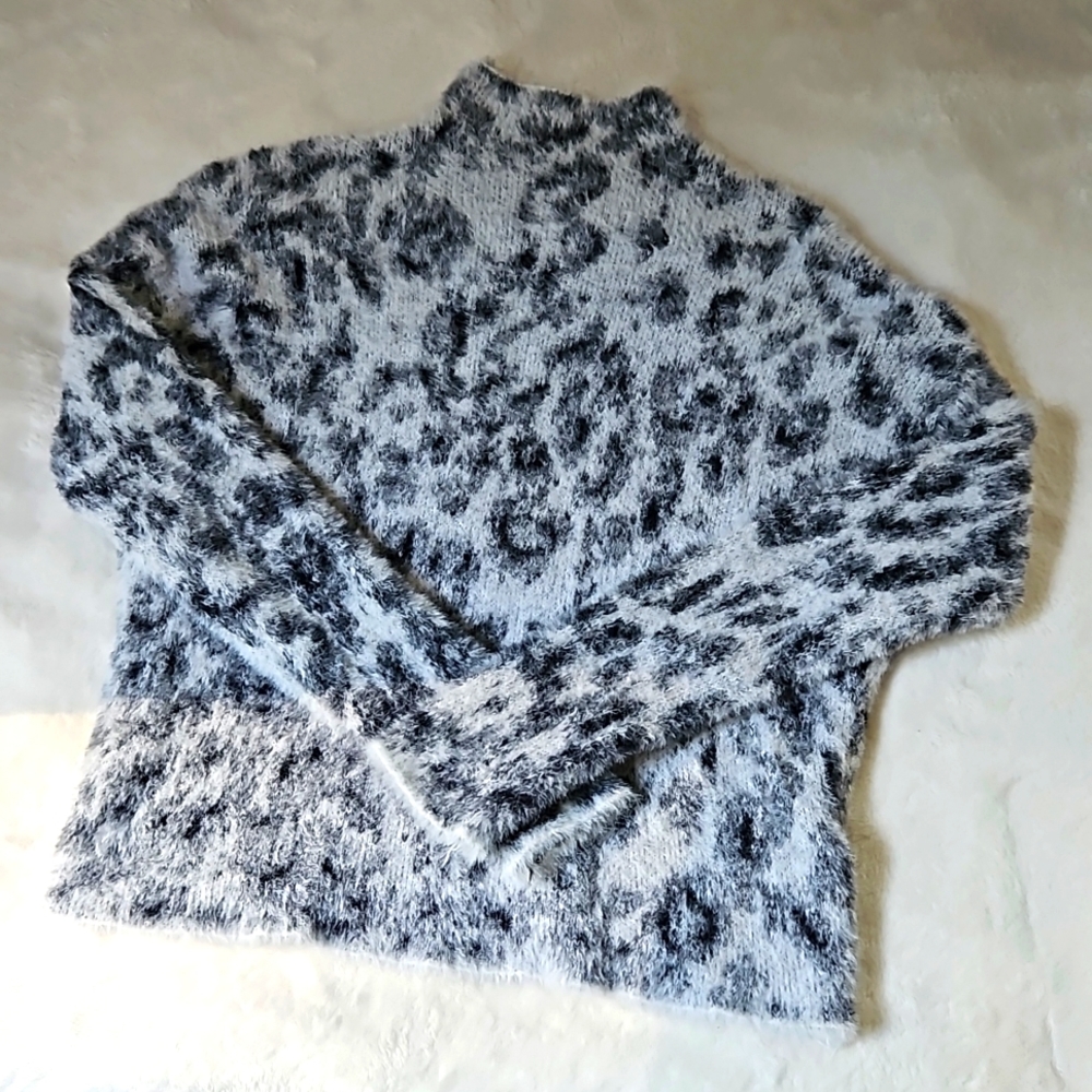 Long sleeve fuzzy sweater